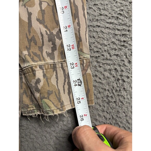 Vintage Mossy Oak Green Leaf Tree Bark Camo Button Up Shirt Mens XL USA Made - Picture 14 of 16